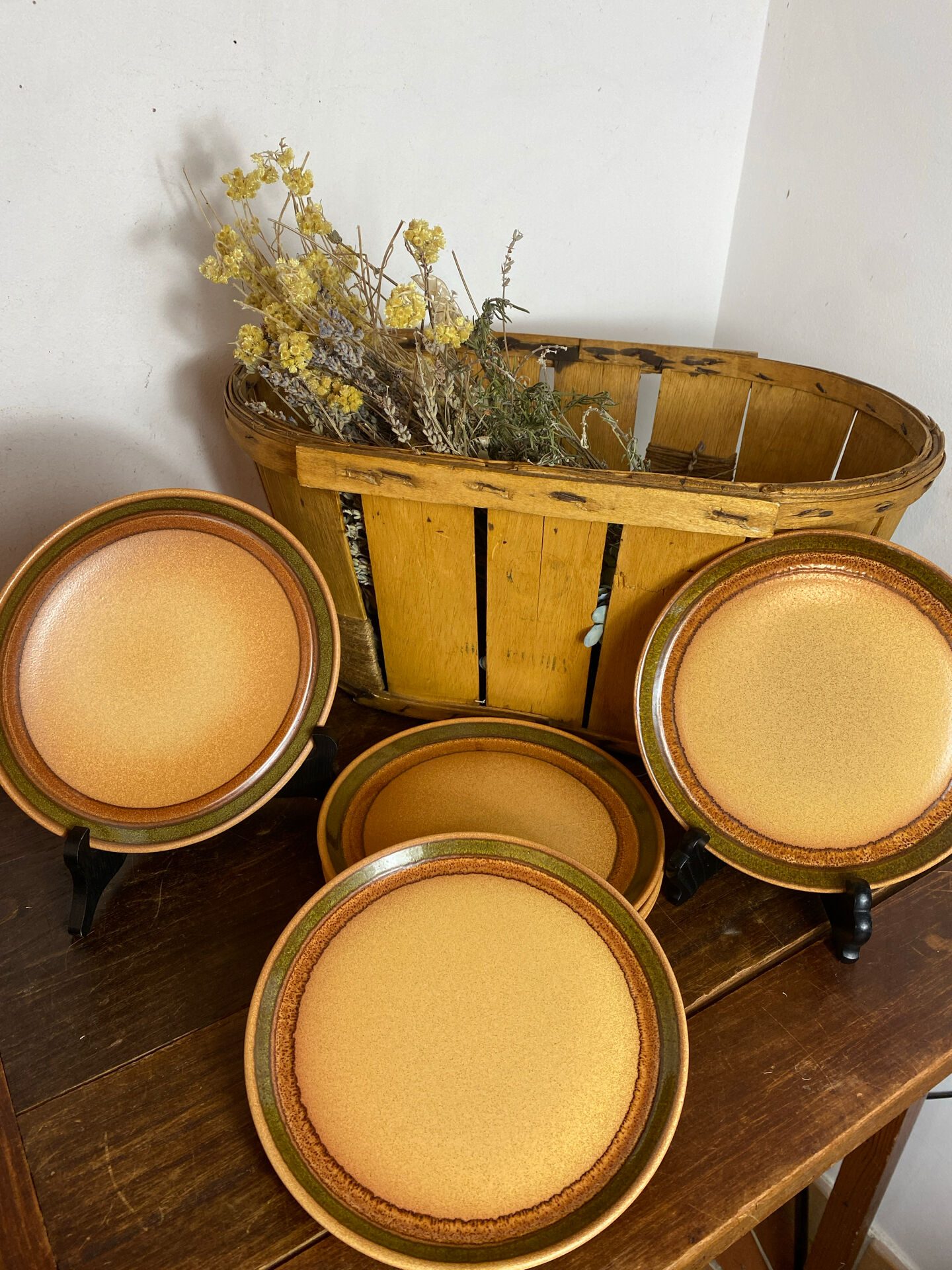 Dessert plates in stoneware, Bidonviller France