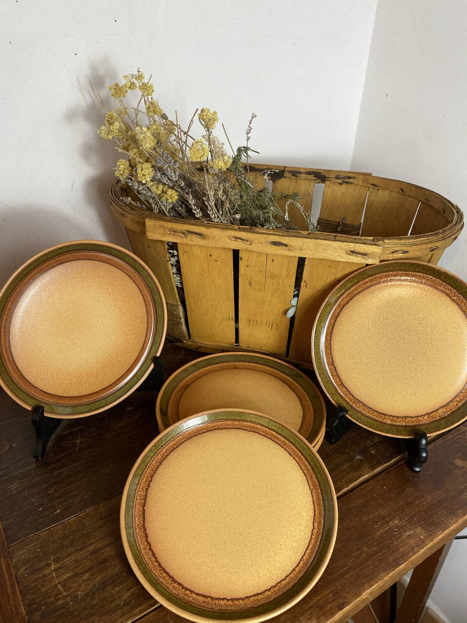 Dessert plates in stoneware, Bidonviller France