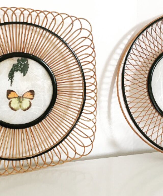 Wicker and butterfly fruit basket