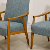 Pair of vintage armchairs in beech year 60