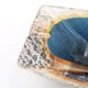 Cracked glass ashtray from Murano, Italy 70s