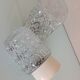 Pair of cylindrical structured glass ceiling lights / vintage 60s-70s