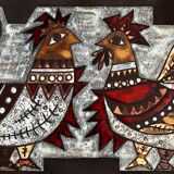 Decorative plate of max and dominique picard, vallauris - 1960