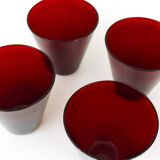 Quatre verres à boire Kartio de Kaj Franck style milieu du siècle par Nuutajarvi Nottsjo Finlande