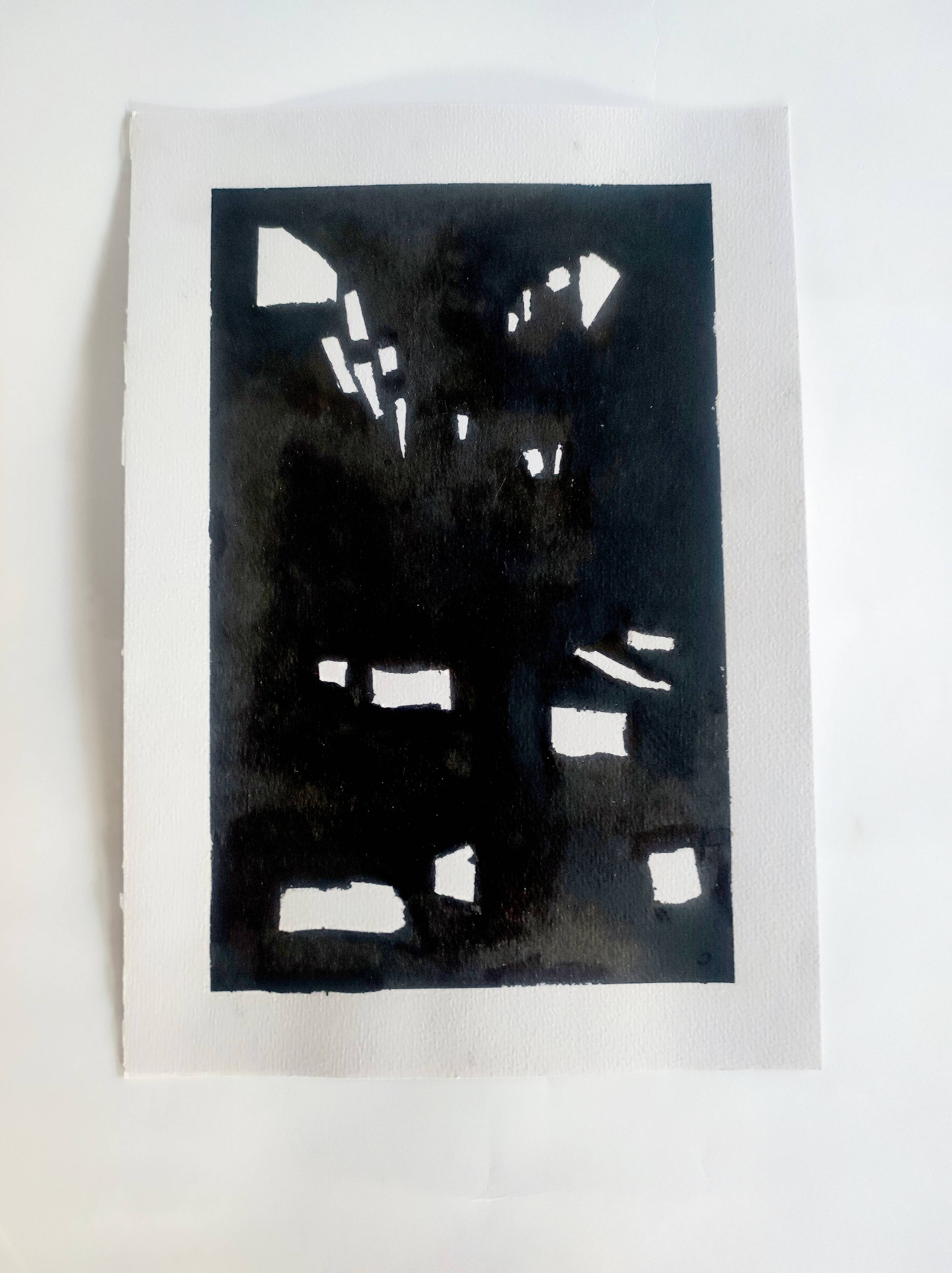 Black abstract painting