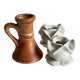 Vintage porcelain and stoneware candlesticks