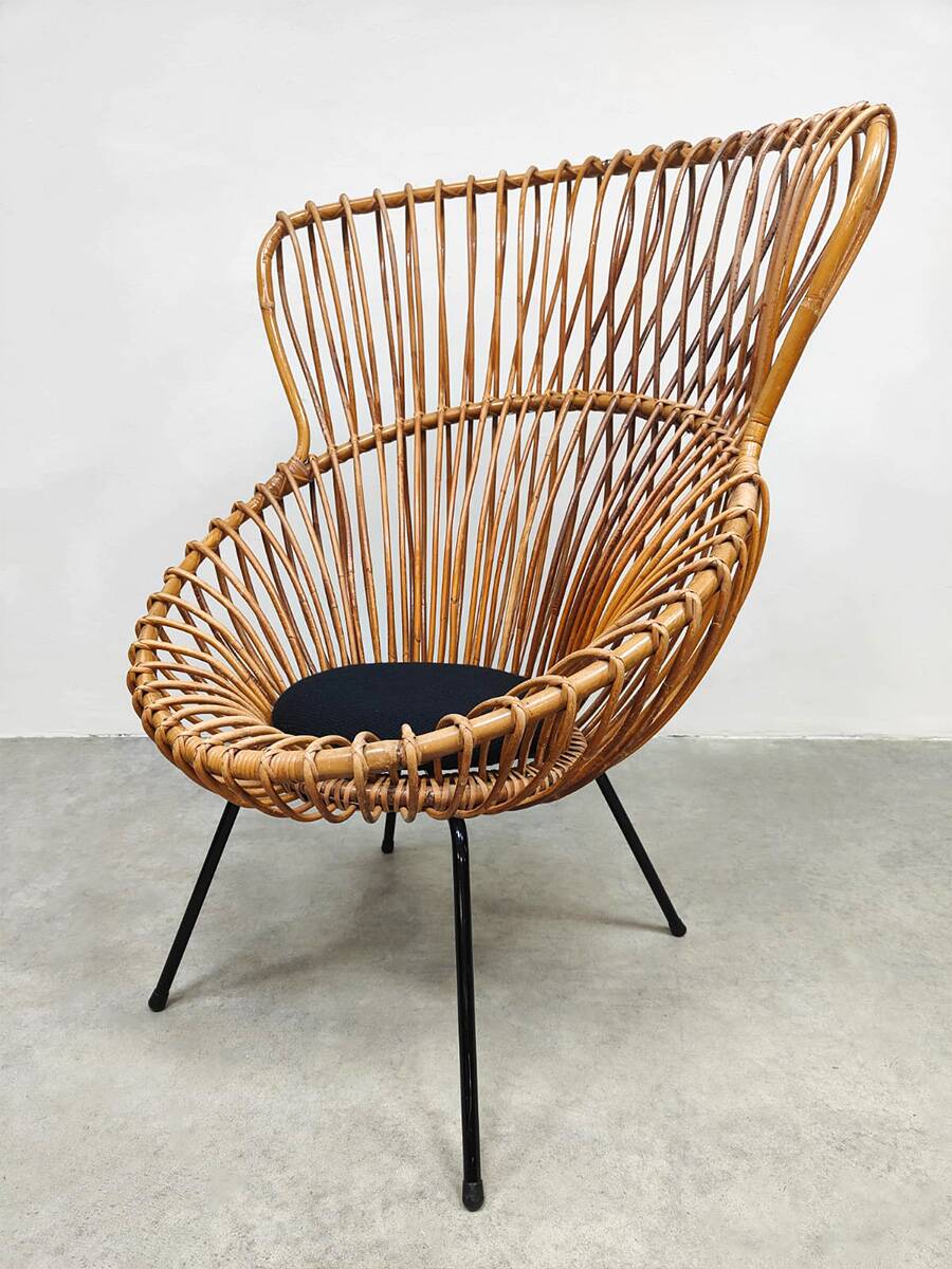 Vintage Dutch design rattan chairs 'Rohe Noordwolde'