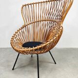 Chaises vintage en rotin design hollandais 'Rohe Noordwolde'
