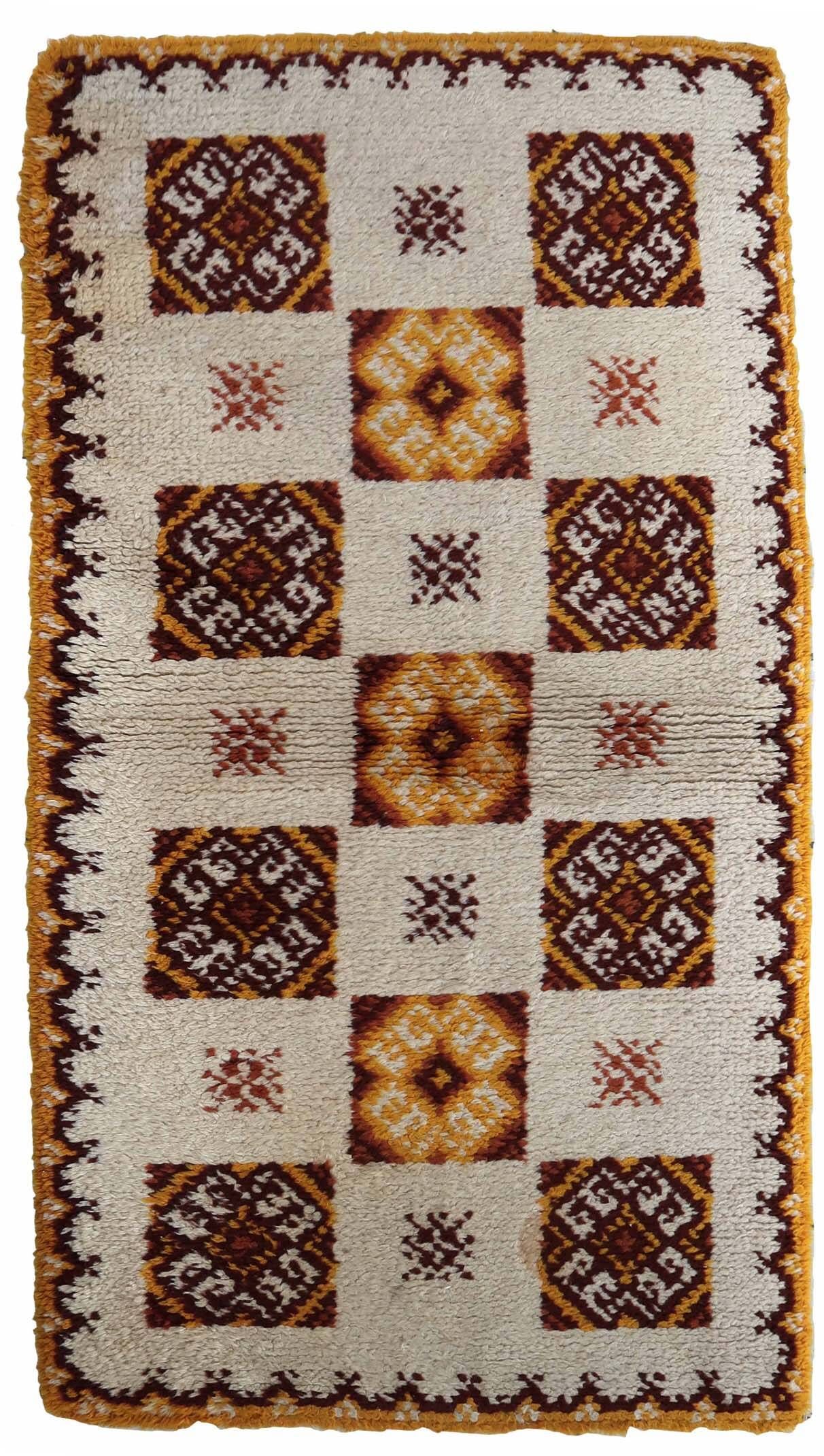 Tapis Vintage Savonnerie en Laine (77cm x 146cm), Années 1960