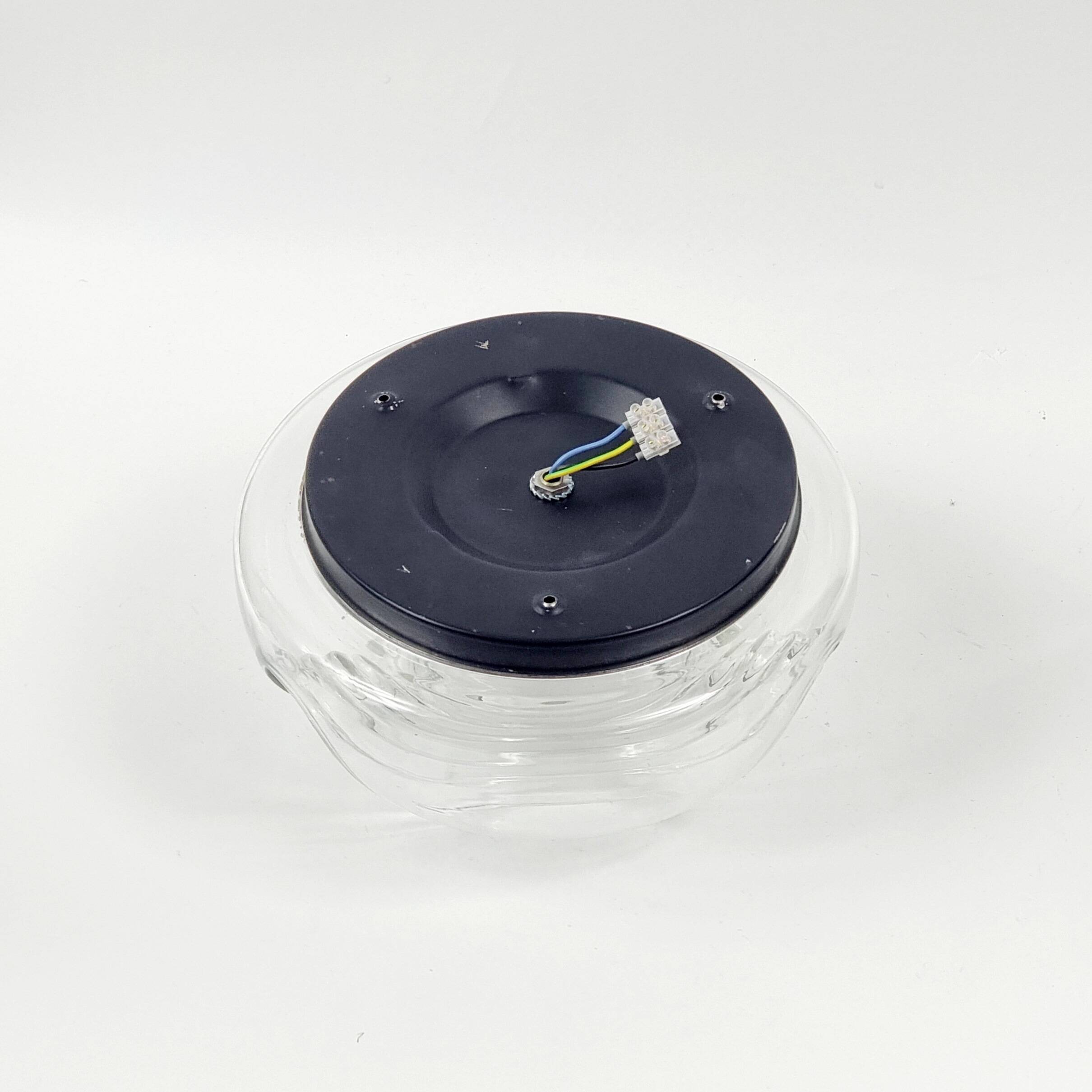 Mid-Century Space Age Glass Wave Ceiling Light - Koch & Lowy for P&P, 1970s