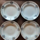 Set of 4 Lamandinoise St Amand soup plates