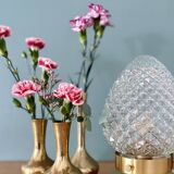 Vintage globe table lamp in diamond-point glass