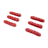 Knife holders in red slurry twist pattern