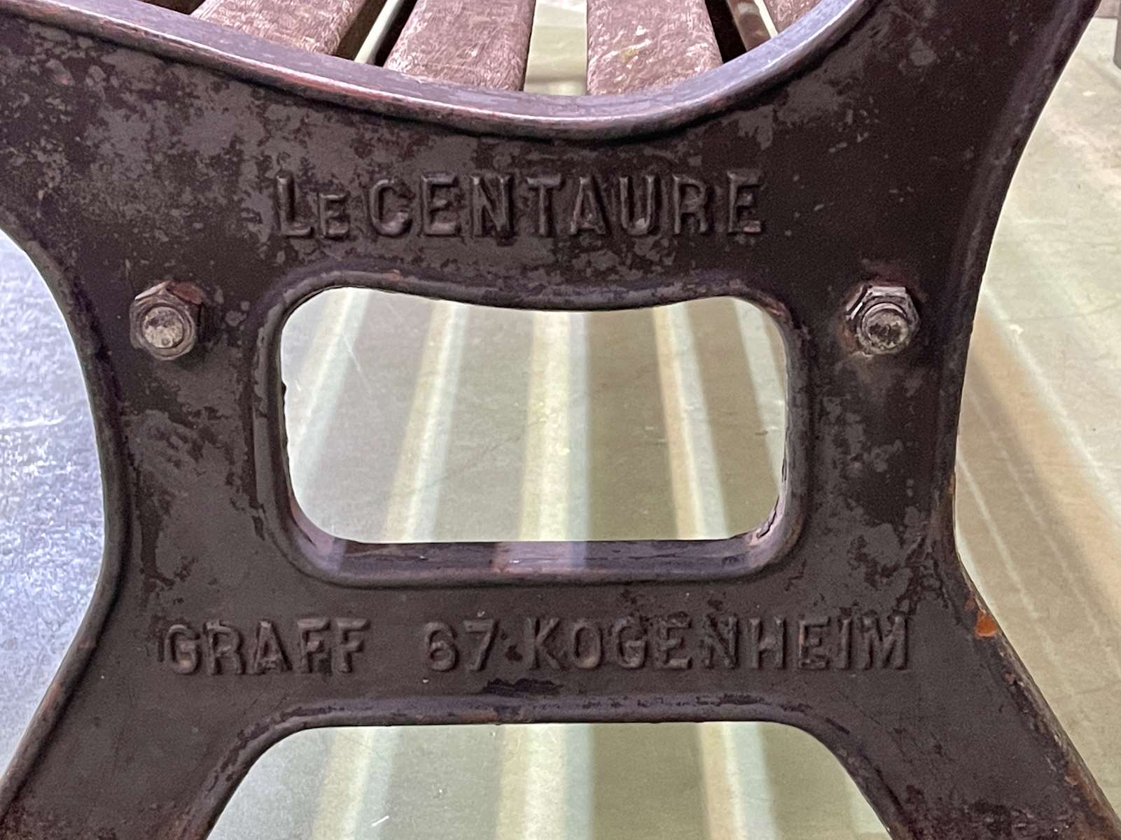 Public garden bench from the 50s