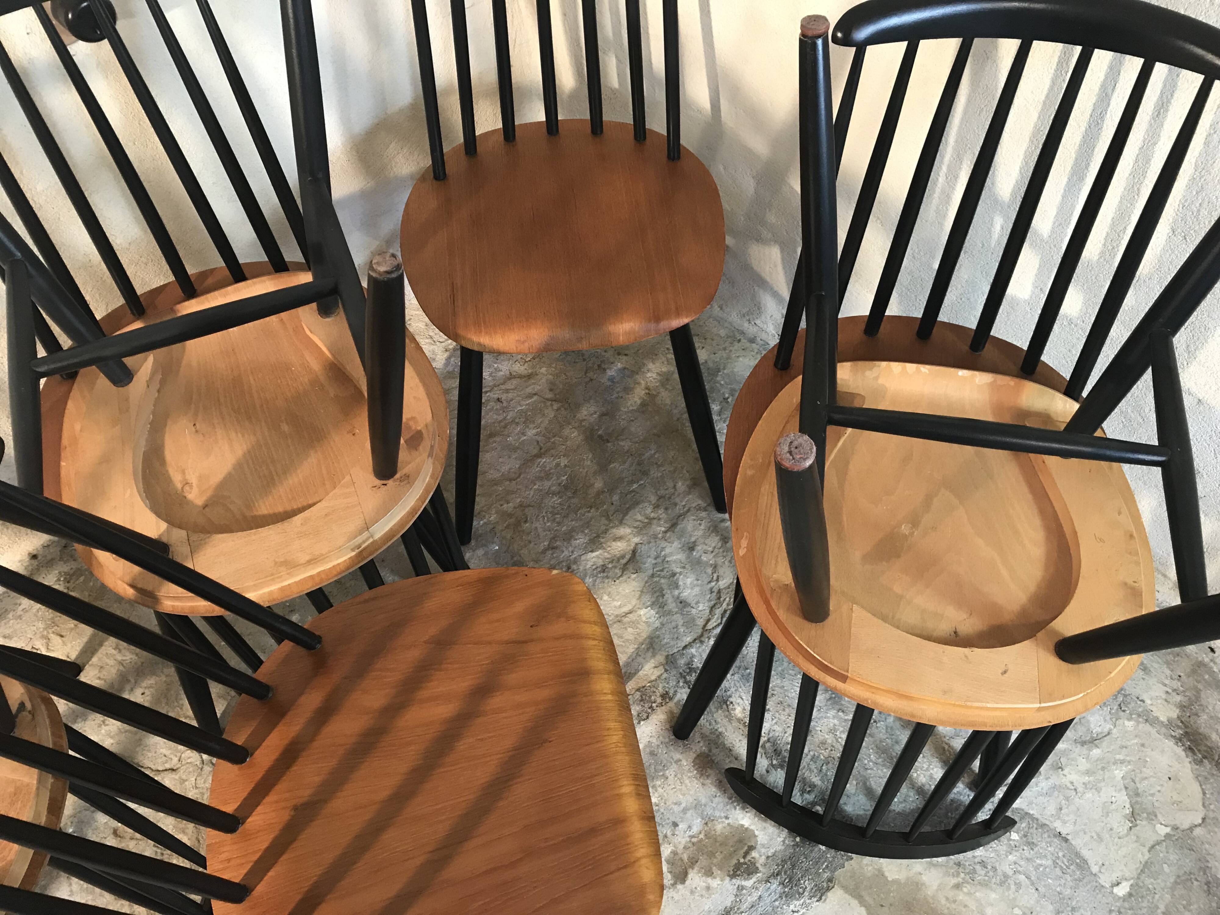 Set of 8 Scandinavian vintage Tapiovaara chairs