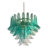 Mid-Century Modern Style Green-Wather “Sella” Petali Chandelier in Mazzega