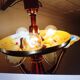 Opalescent glass and copper chandelier