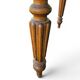 Antique drop-leaf table in wood, with turned legs and castors.