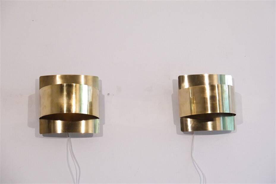 Pair of brass wall lights by Peter Celsing 1970