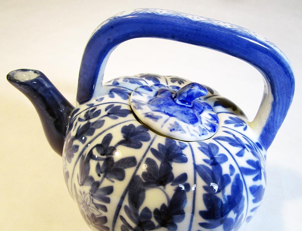 Théière citrouille bleue