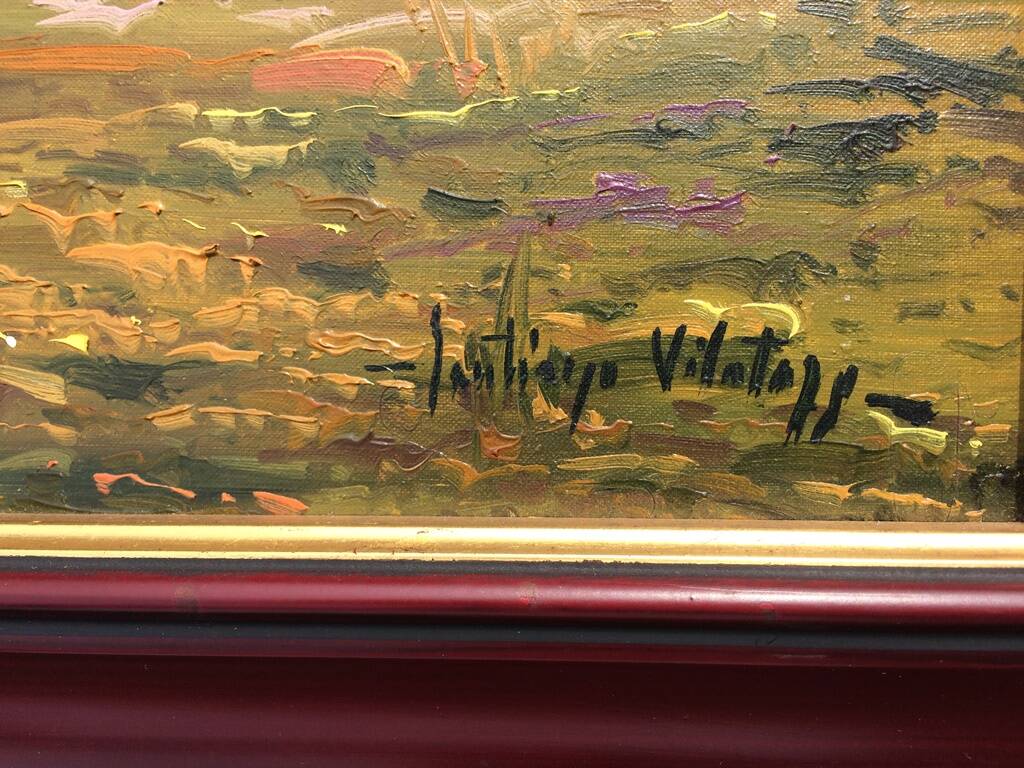 S. Vilata: Oil "Autumn Landscape". Vintage 70