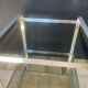 Space Age side table in aluminium and smoked glass
