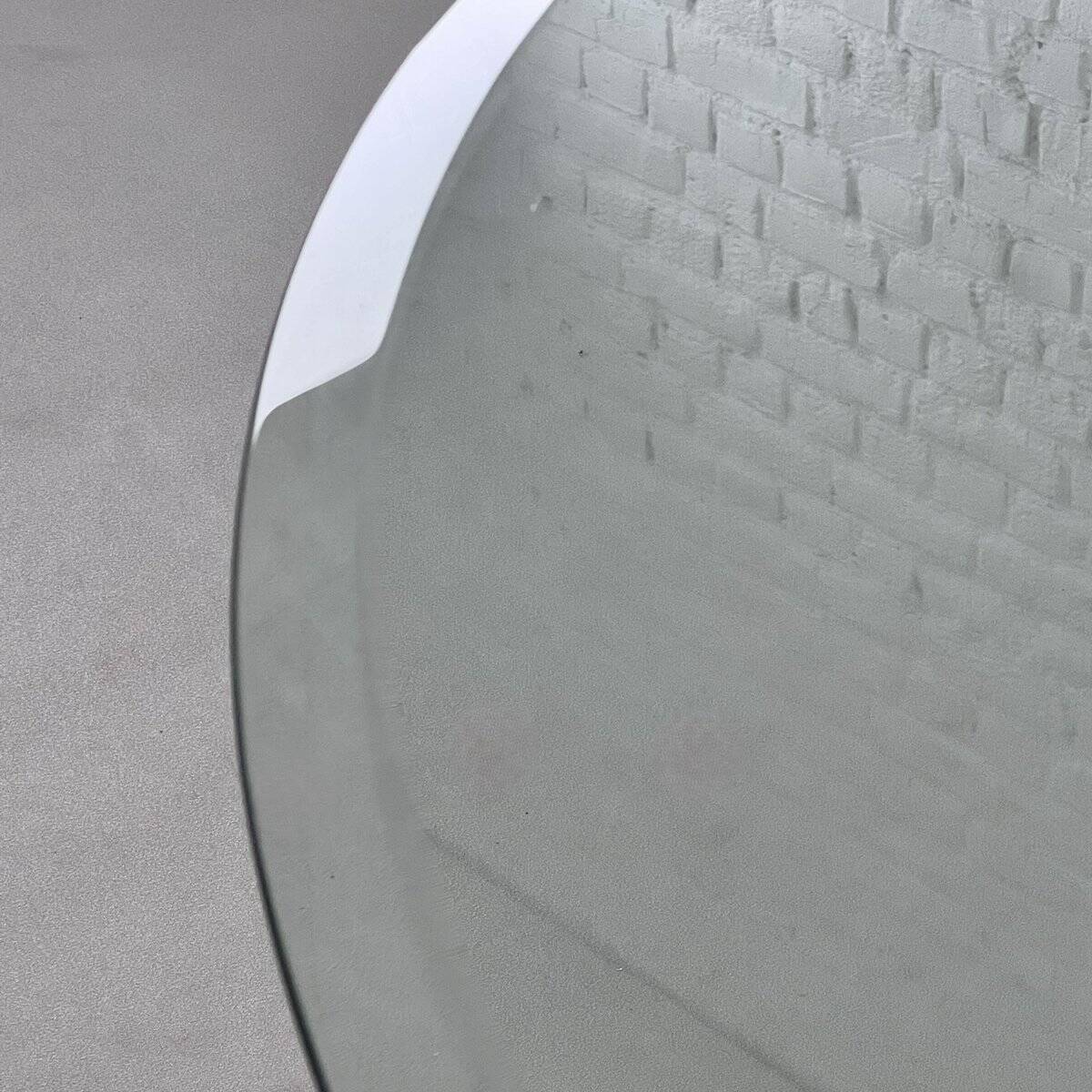 Round Woven Rattan and Beveled Glass Dining Table, 1970s