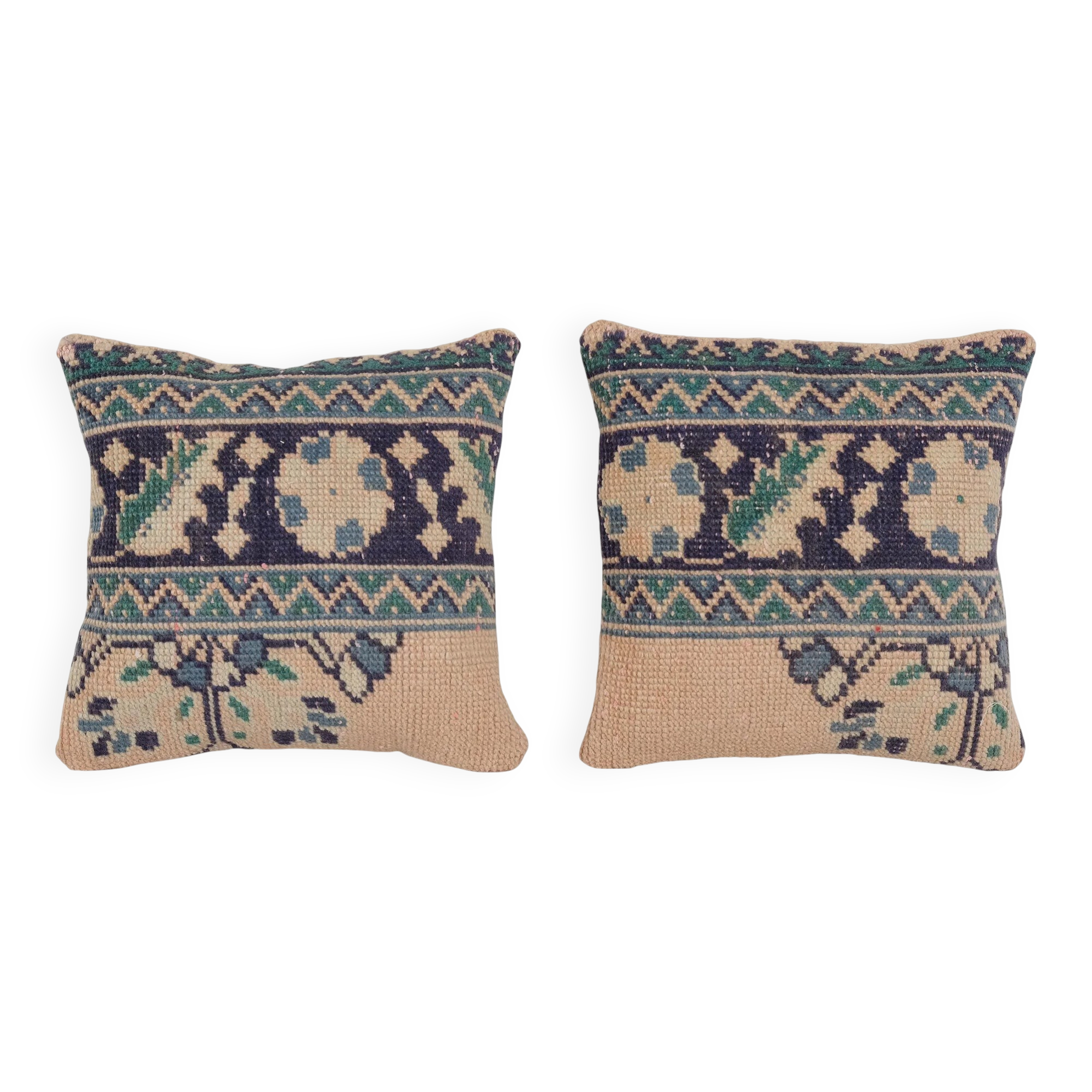 Set of 2 vintage Turkish cushion covers 38x38 cm
