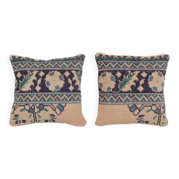 Set of 2 vintage Turkish cushion covers 38x38 cm