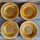 4 vintage amber ceramic soup plates