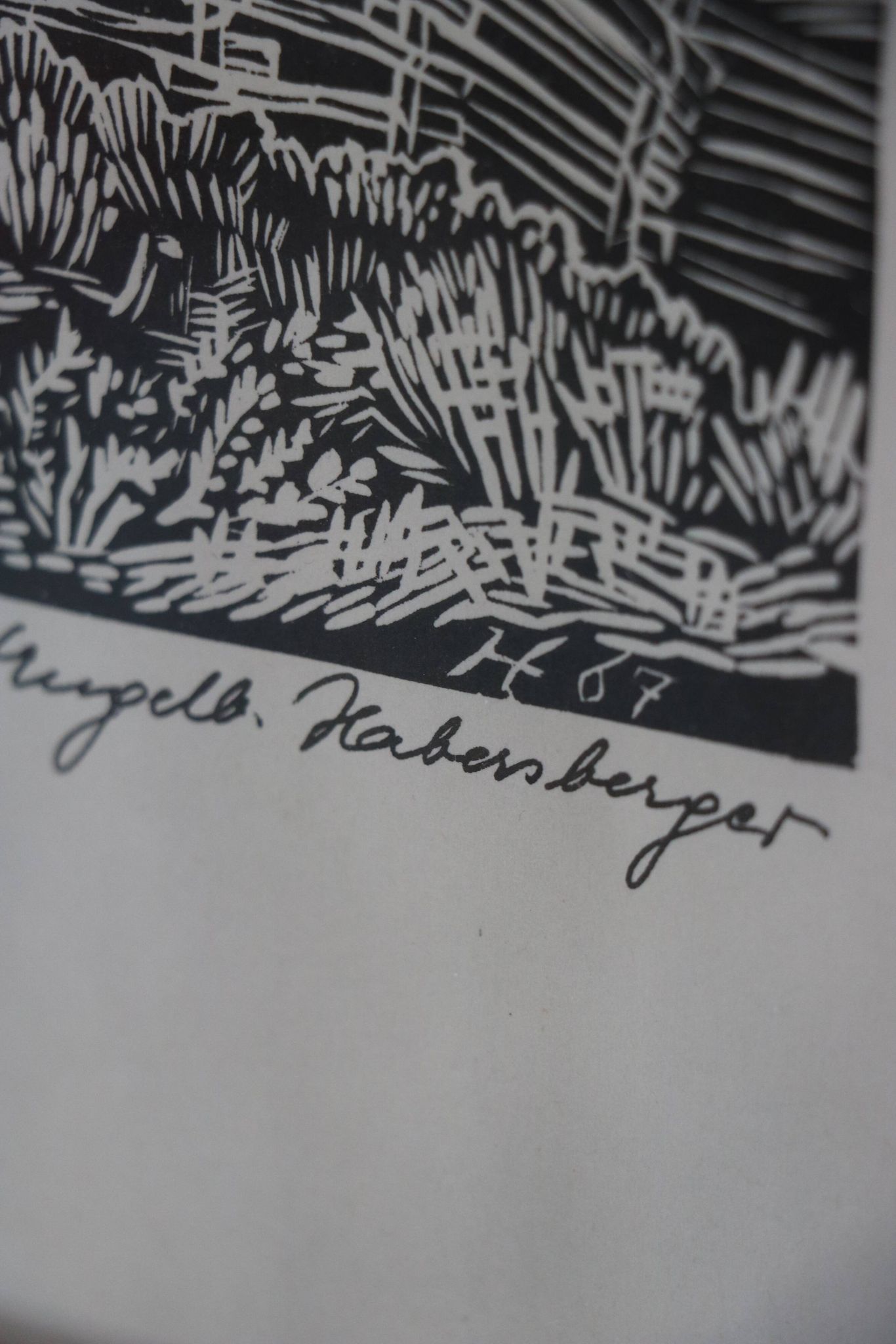 Wood engraving by Engelbert Habersberger (1929-2006)