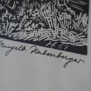 Wood engraving by Engelbert Habersberger (1929-2006)