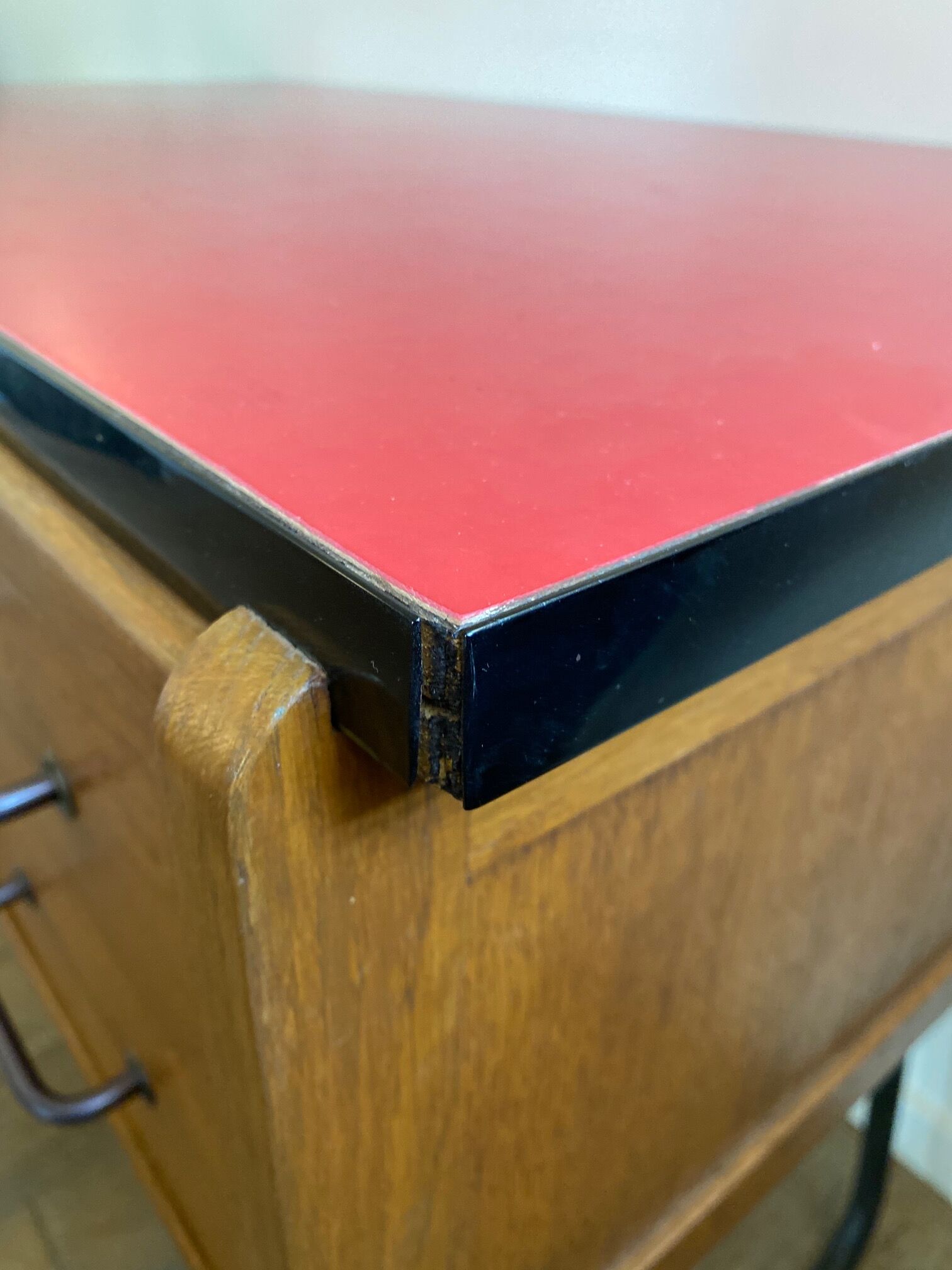 Vintage red formica desk
