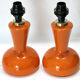 Paire de lampes de table verre orange 1960's