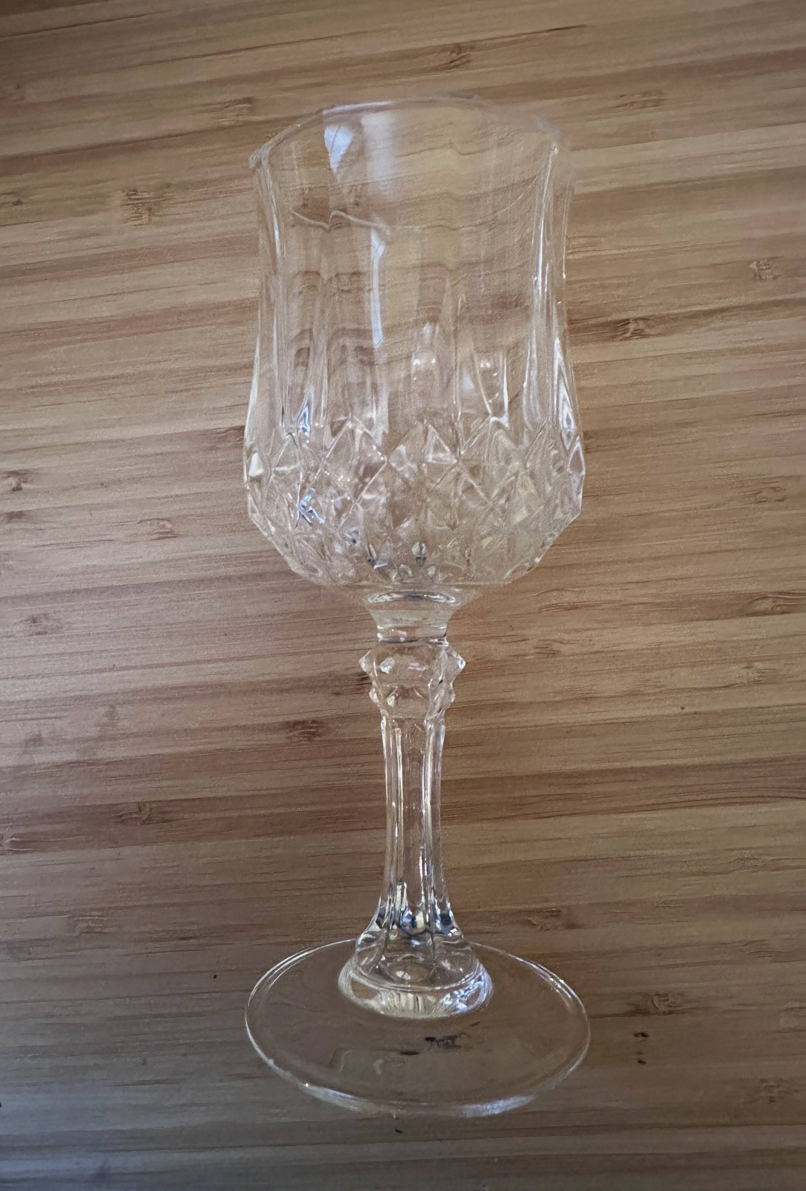 12 small glasses 12 cl "Lonchamp" Cristal d'Arques Vintage