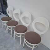 Set of 4 Baumann chairs, Mouette model, vintage 1950s