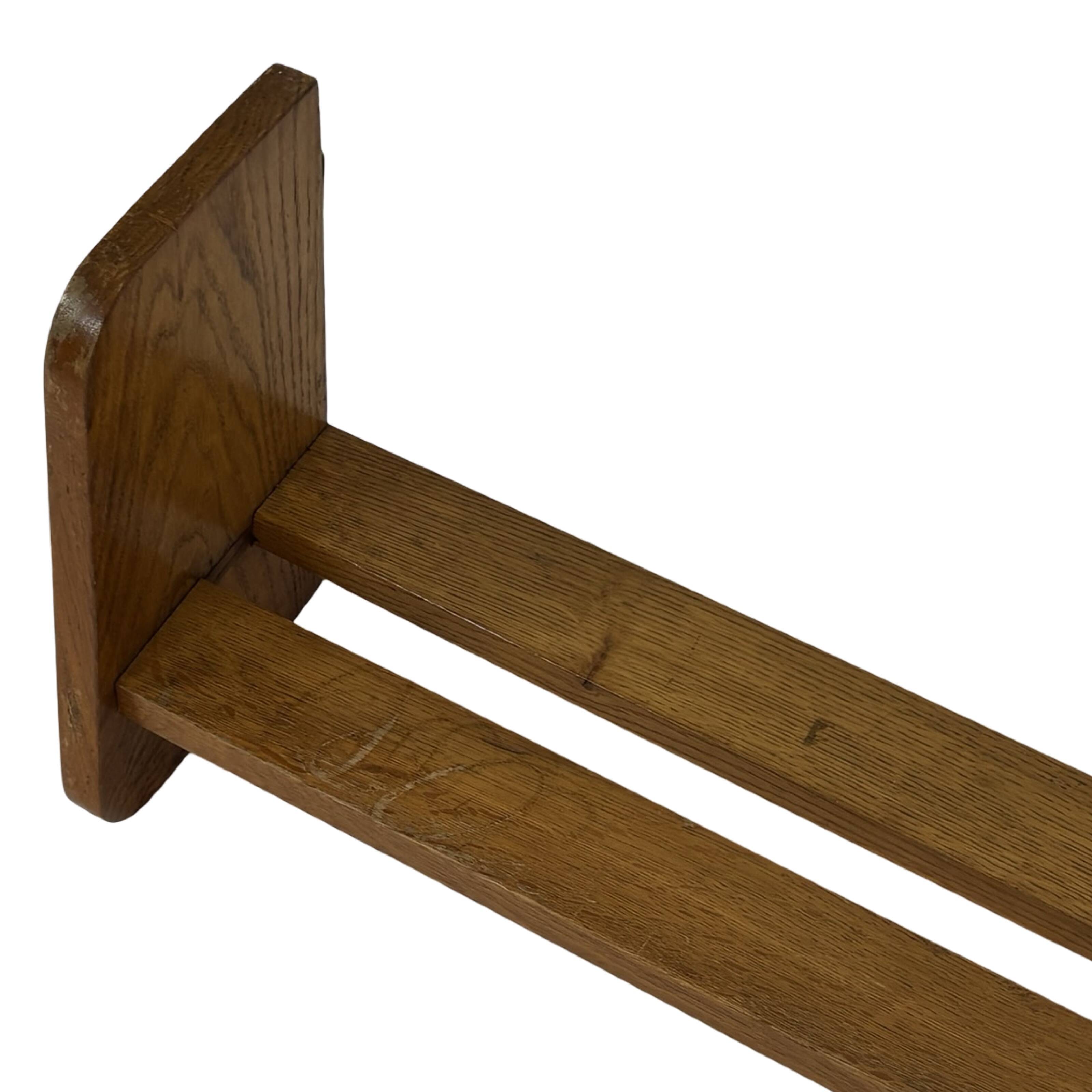 Vintage wooden wall shelve rack bookshelf in wood minimalist