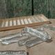 Lot de 12 porte-couteaux doubles vintage en cristal avec boîte