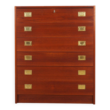 Teak chest of drawers, Danish design, 1960s, production: Denmark