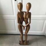 XXL couple sculpture, Scandinavian style, 60s