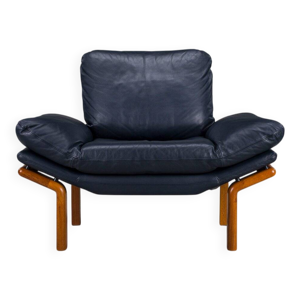 Fauteuil danois en teck - bleu marine