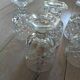 6 verres à pied en verre taillé