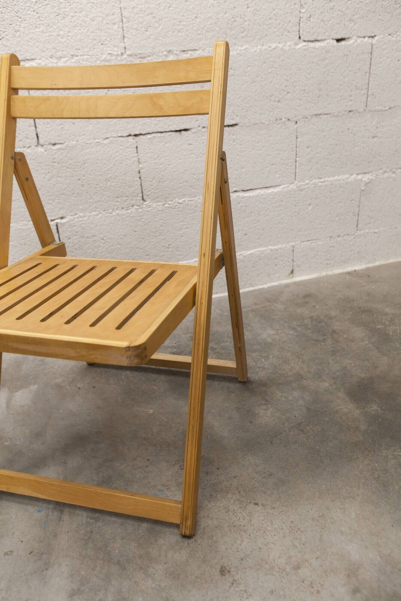 Paire de chaises pliantes Ikea 1970 couleur miel