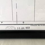 Vintage map of Algiers 1958, framed in wood and glass.