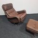 Danish Madsen & Schubell vintage swivel lounge armchair and ottoman