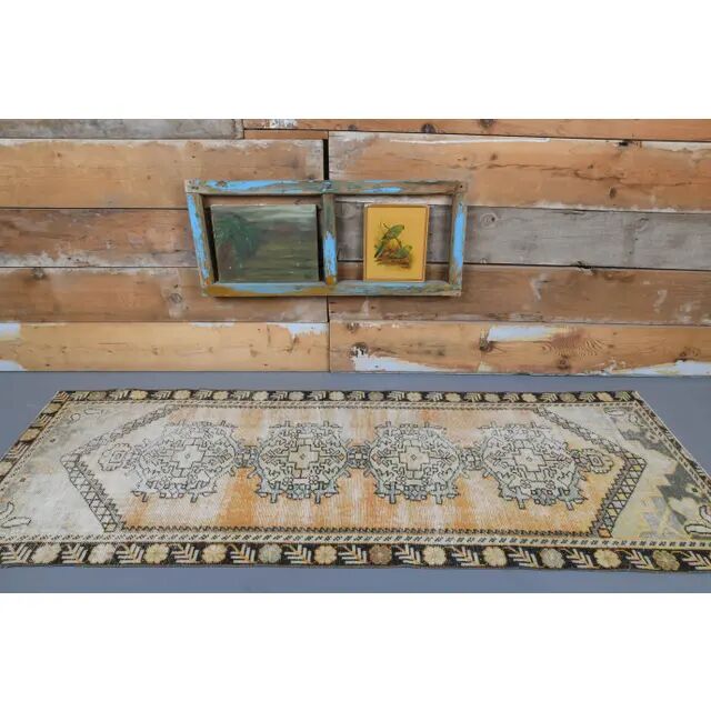 Vintage Turkish Hand-Knotted Runner Rug 90x252
