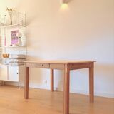 Art Deco sanded raw wood table