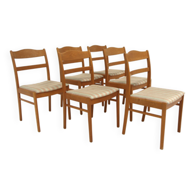 Set de 6 chaises scandinave en hêtre, Suède, 1950