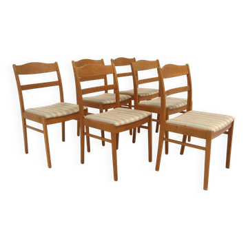 Set of 6 Scandinavian beech chairs, Sweden, 1950.