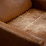 Vintage Mid-Century Danish Modern Brown Leather Easy Chair Model 39